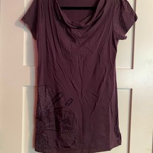 Velvet by Graham & Spencer deep purple tunic tee